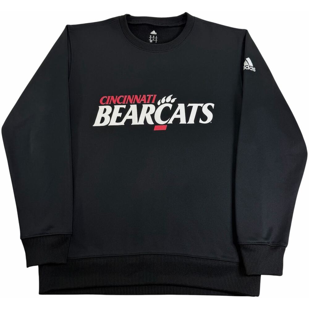 Cincinnati Bearcats Sweatshirt Men's Medium Black Adidas Pullover Crewneck